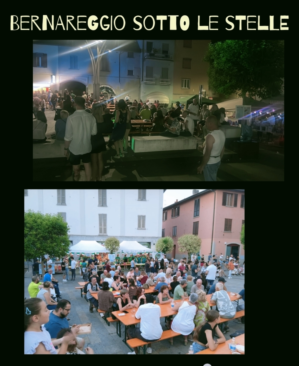 Piazza di Bernareggio con cittadini durante l'evento