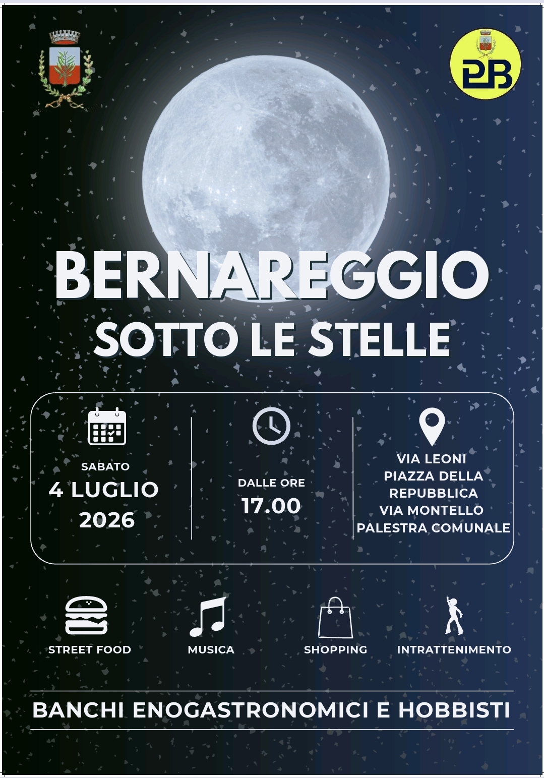 Volantino evento Bernareggio sotto le stelle